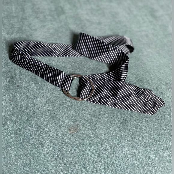 🔥❤️🔥 Black Silk Tie Style D Ring Belt EPC Women’s Size Medium 43” - Picture 10 of 11